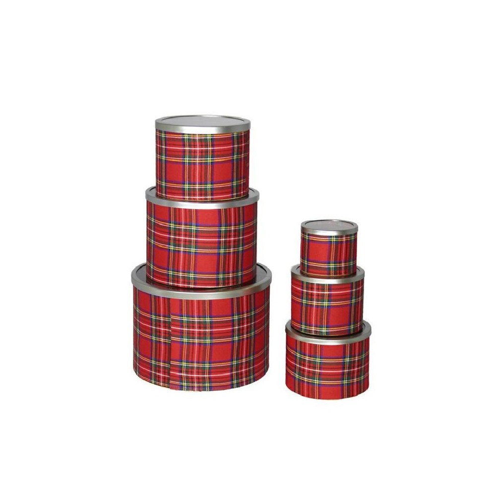 SET 6 SCATOLE SCOZZESE ROSSO